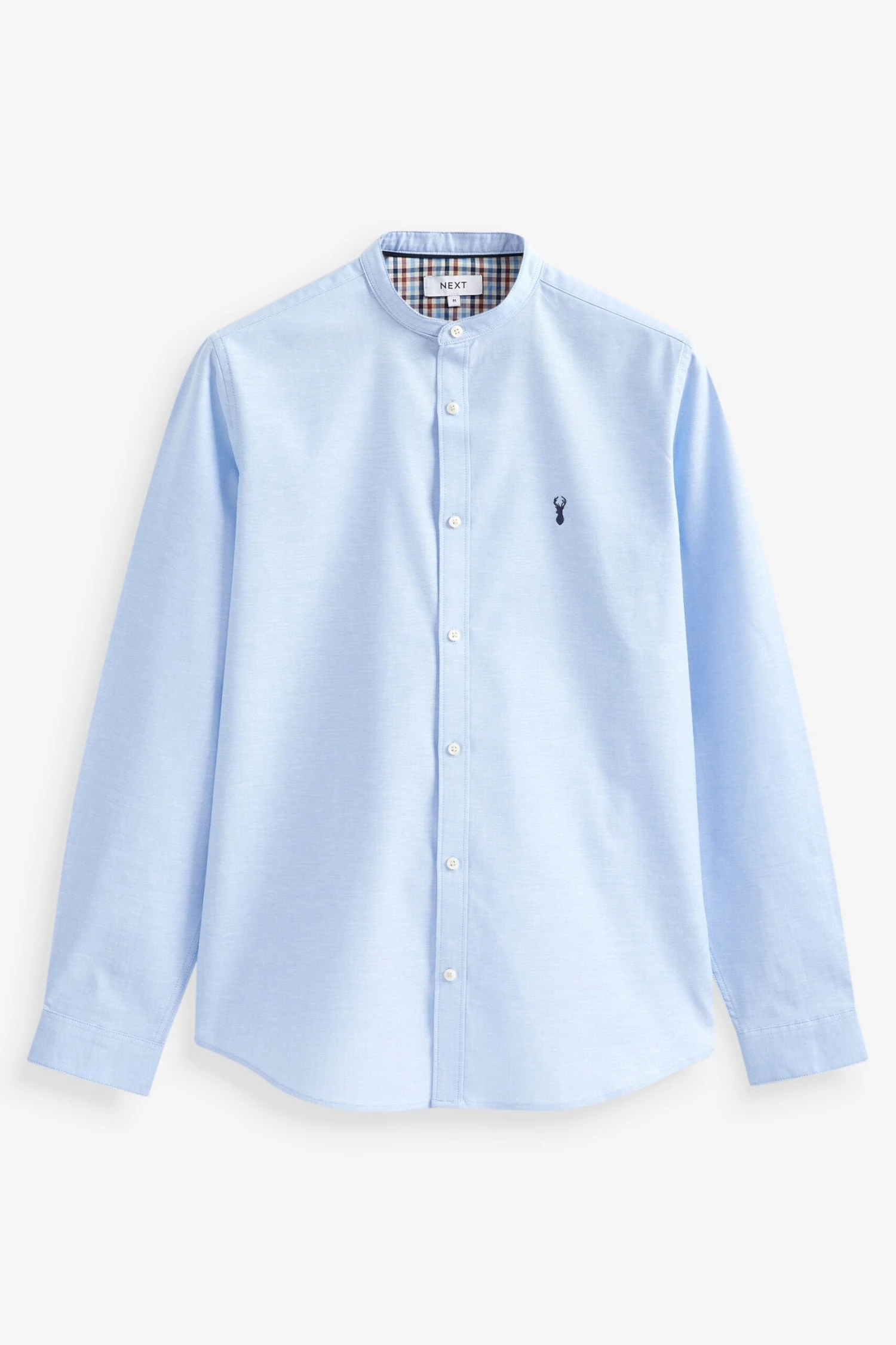 Next Stretch Oxford Long Sleeve Shirt With Grandad Collar 6 Next Stretch Oxford Long Sleeve Shirt With Grandad Collar - Image 4