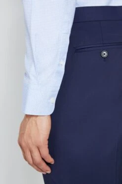 MOSS Blue Tailored Fit Sky Puppytooth Single Cuff Shirt -Cheap Drape Nova Store C84720s3