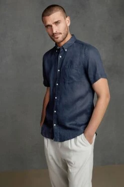 Next Signature 100% Linen Short Sleeve Shirt