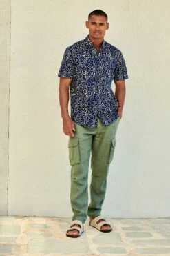 Next Geo Printed Short Sleeve Shirt -Cheap Drape Nova Store D08 086s2