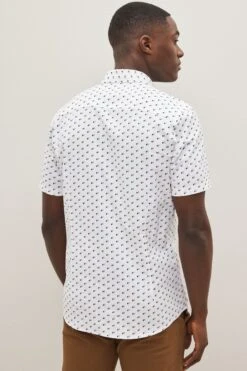 Next Stretch Oxford Printed Short Sleeve Shirt 9 Next Stretch Oxford Printed Short Sleeve Shirt -Cheap Drape Nova Store D08038s2