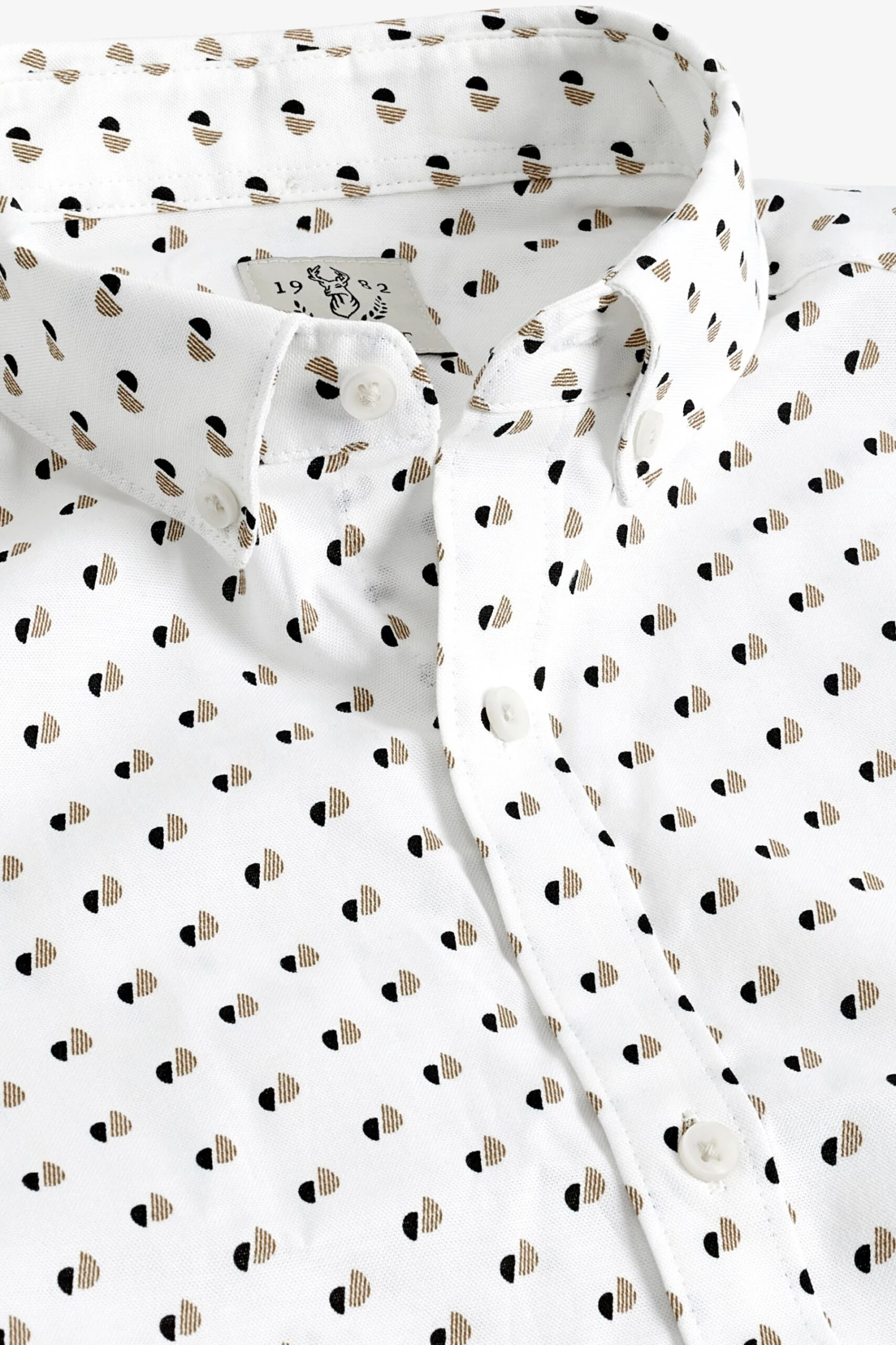 Next Stretch Oxford Printed Short Sleeve Shirt 7 Next Stretch Oxford Printed Short Sleeve Shirt - Image 5