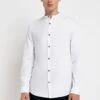 River Island White Grandad Shirt -Cheap Drape Nova Store D08962s