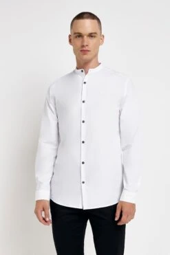 River Island White Grandad Shirt