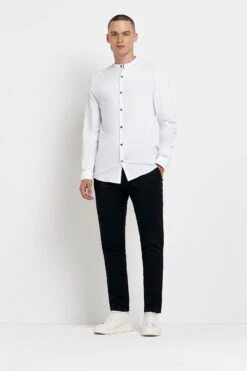 River Island White Grandad Shirt -Cheap Drape Nova Store D08962s3