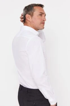 Cortefiel Slim Fit Plain White Dress Shirt -Cheap Drape Nova Store D26534s2