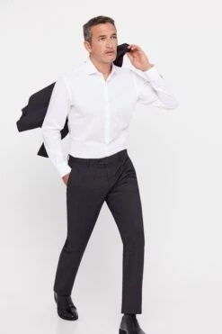 Cortefiel Slim Fit Plain White Dress Shirt -Cheap Drape Nova Store D26534s4