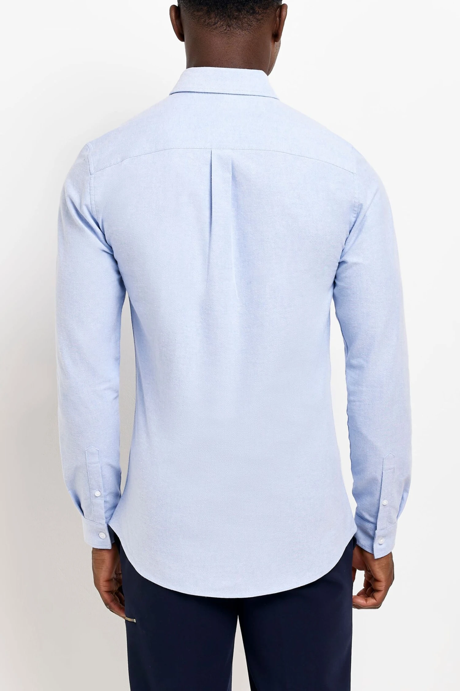 River Island Blue Muscle Fit Oxford Shirt 4 River Island Blue Muscle Fit Oxford Shirt - Image 2