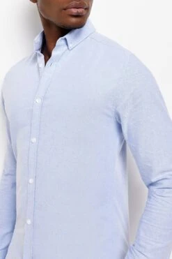 River Island Blue Muscle Fit Oxford Shirt 7 River Island Blue Muscle Fit Oxford Shirt -Cheap Drape Nova Store D30718s3