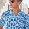 Next Floral Print Cuban Collar Short Sleeve Shirt -Cheap Drape Nova Store D32 409s