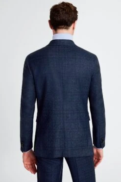 MOSS Tailored Fit Blue Suit: Jacket With Black Check -Cheap Drape Nova Store D40 315s3