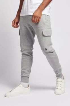 U.S. Polo Assn. Mens Grey Cargo Pocket Joggers