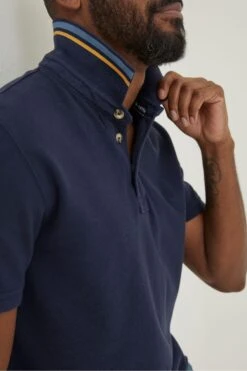 FatFace Blue Piqué Polo Shirt -Cheap Drape Nova Store D61 014s3