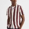 Reiss Virginia Slim Fit Cuban Collar Striped Shirt -Cheap Drape Nova Store D63 029s