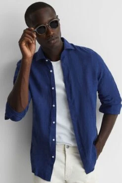 Reiss Ruban Linen Regular Fit Shirt