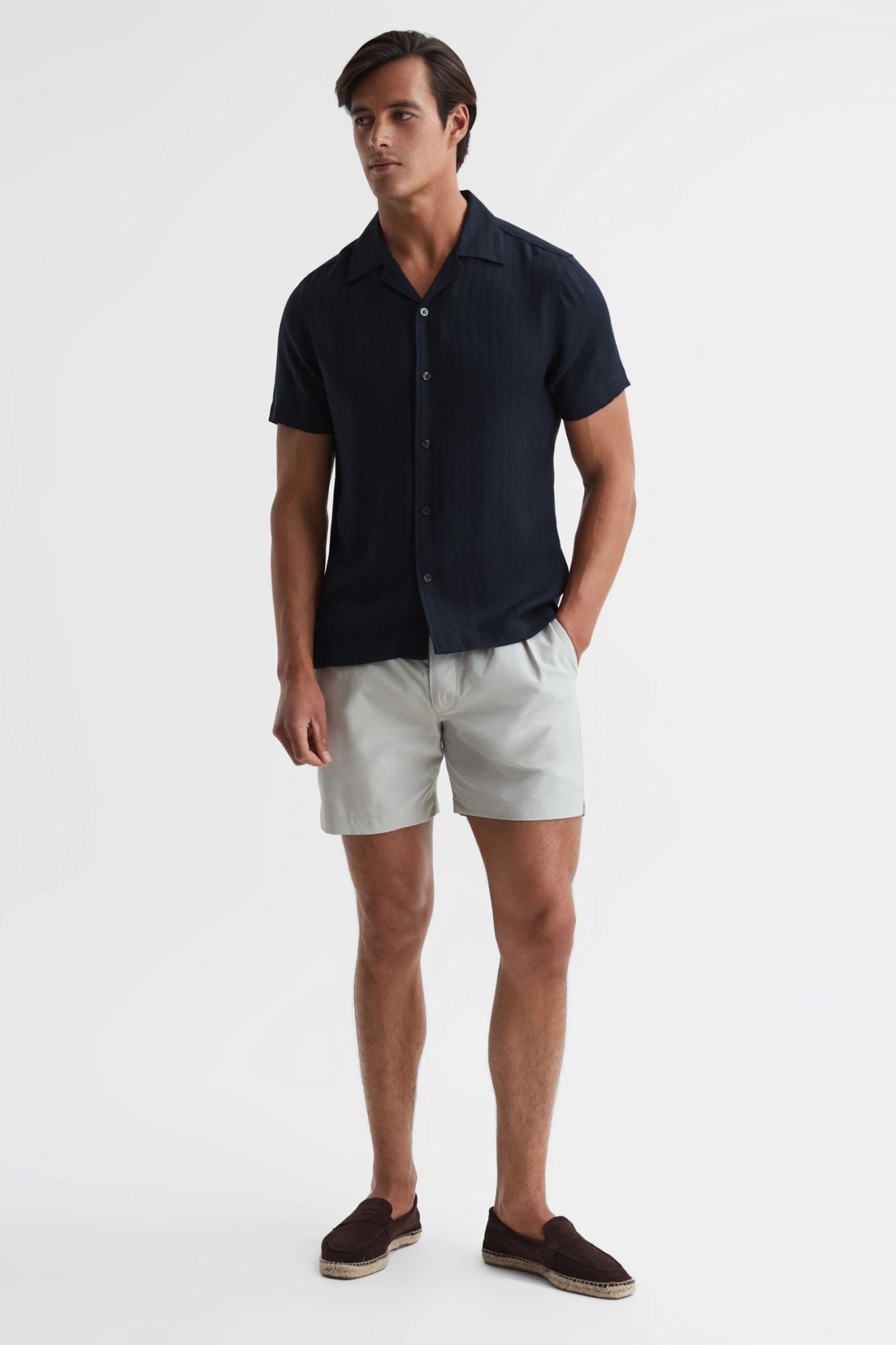 Reiss Vitus Slim Fit Cuban Collar Ribbed Polo 5 Reiss Vitus Slim Fit Cuban Collar Ribbed Polo - Image 3