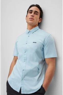 BOSS Short Sleeve Embroidered Logo Shirt -Cheap Drape Nova Store D81451s4