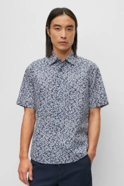 BOSS Poplin Print Regular Fit Short Sleeve Shirt -Cheap Drape Nova Store D82621s3