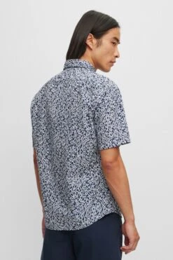 BOSS Poplin Print Regular Fit Short Sleeve Shirt -Cheap Drape Nova Store D82621s4