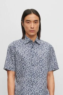 BOSS Poplin Print Regular Fit Short Sleeve Shirt -Cheap Drape Nova Store D82621s6