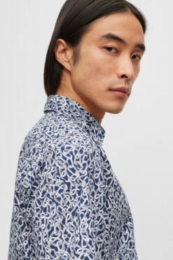 BOSS Poplin Print Regular Fit Short Sleeve Shirt -Cheap Drape Nova Store D82621s7
