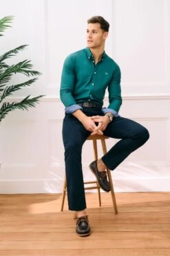 Crew Clothing Company Teal Blue Cotton Shirt