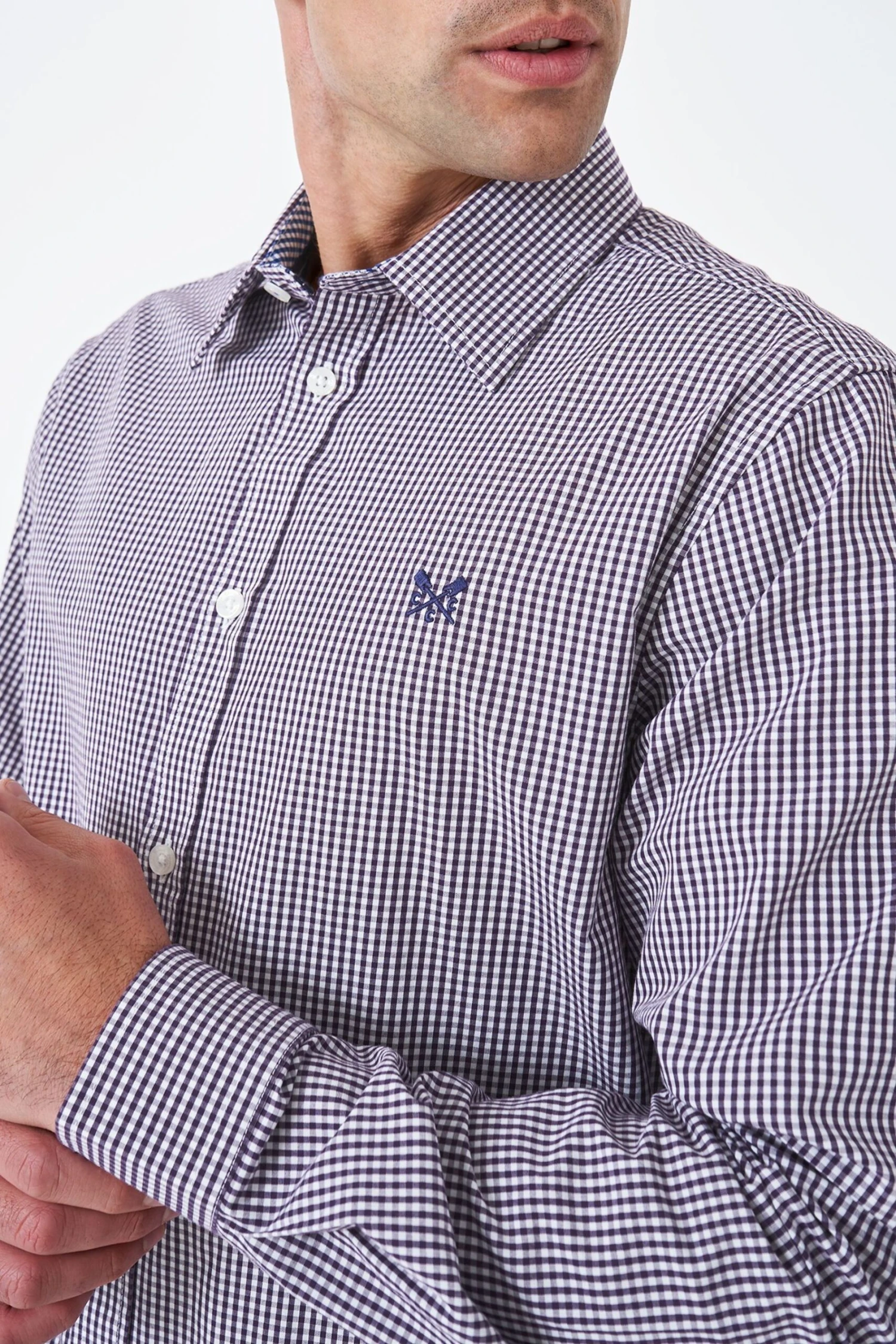 Crew Clothing Company Purple Gingham Cotton Classic Shirt 6 Crew Clothing Company Purple Gingham Cotton Classic Shirt - Image 4