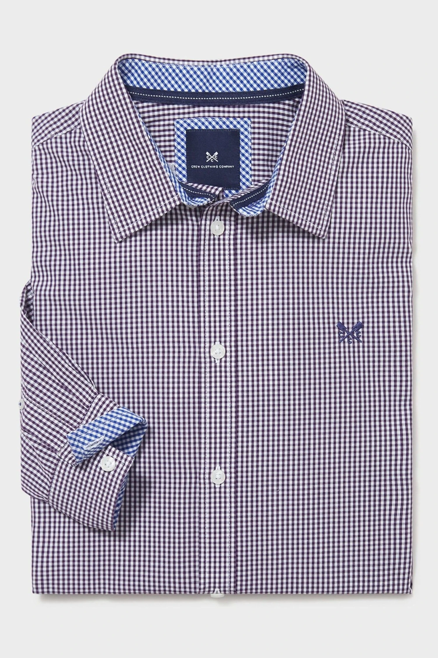 Crew Clothing Company Purple Gingham Cotton Classic Shirt 8 Crew Clothing Company Purple Gingham Cotton Classic Shirt - Image 6
