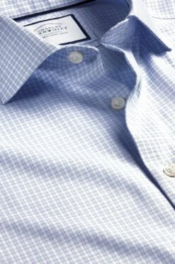 Charles Tyrwhitt Non-Iron Cotton Linen Check Slim Fit Shirt