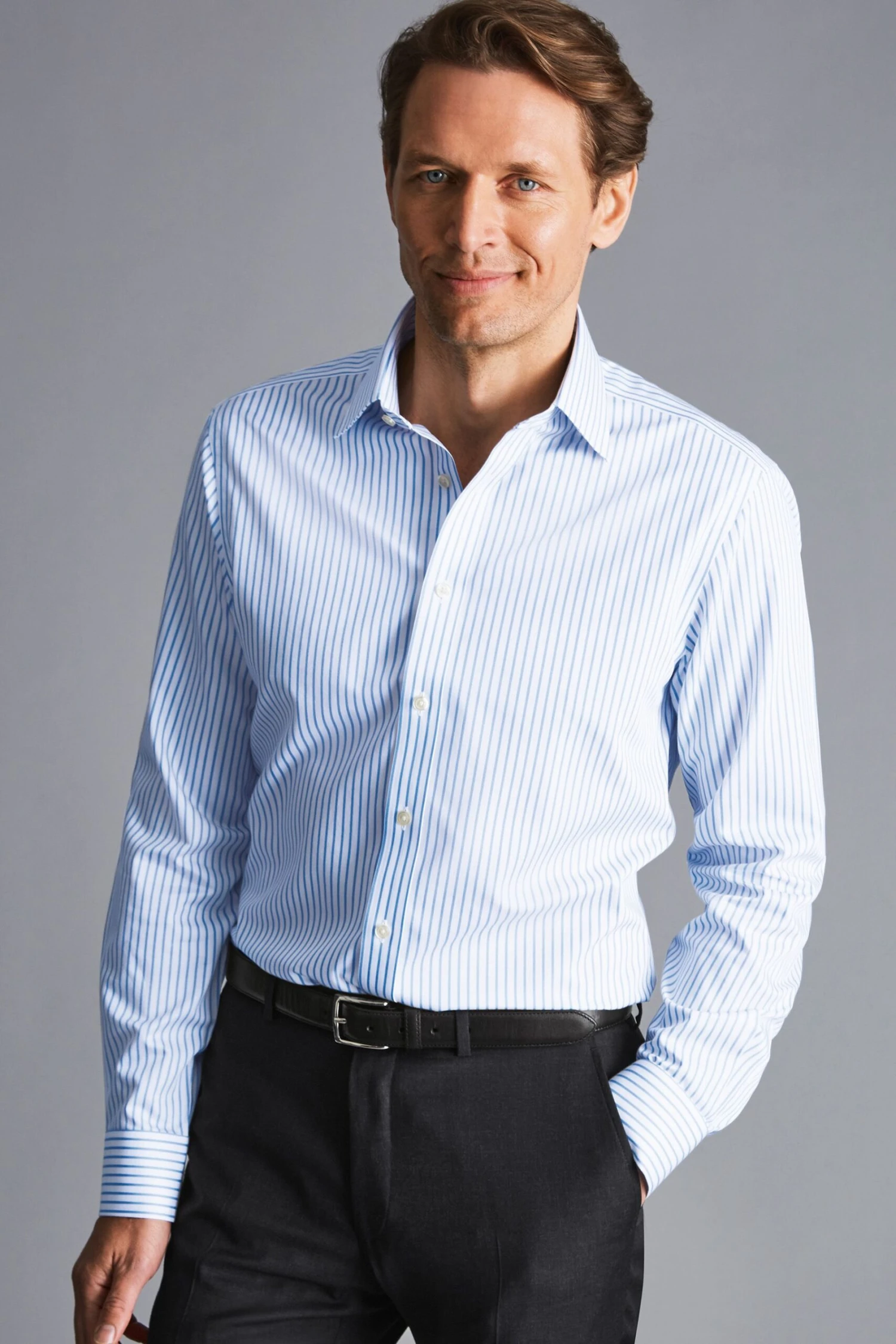 Charles Tyrwhitt Non Iron Twill Stripe Slim Fit Shirt 6 Charles Tyrwhitt Non Iron Twill Stripe Slim Fit Shirt - Image 4