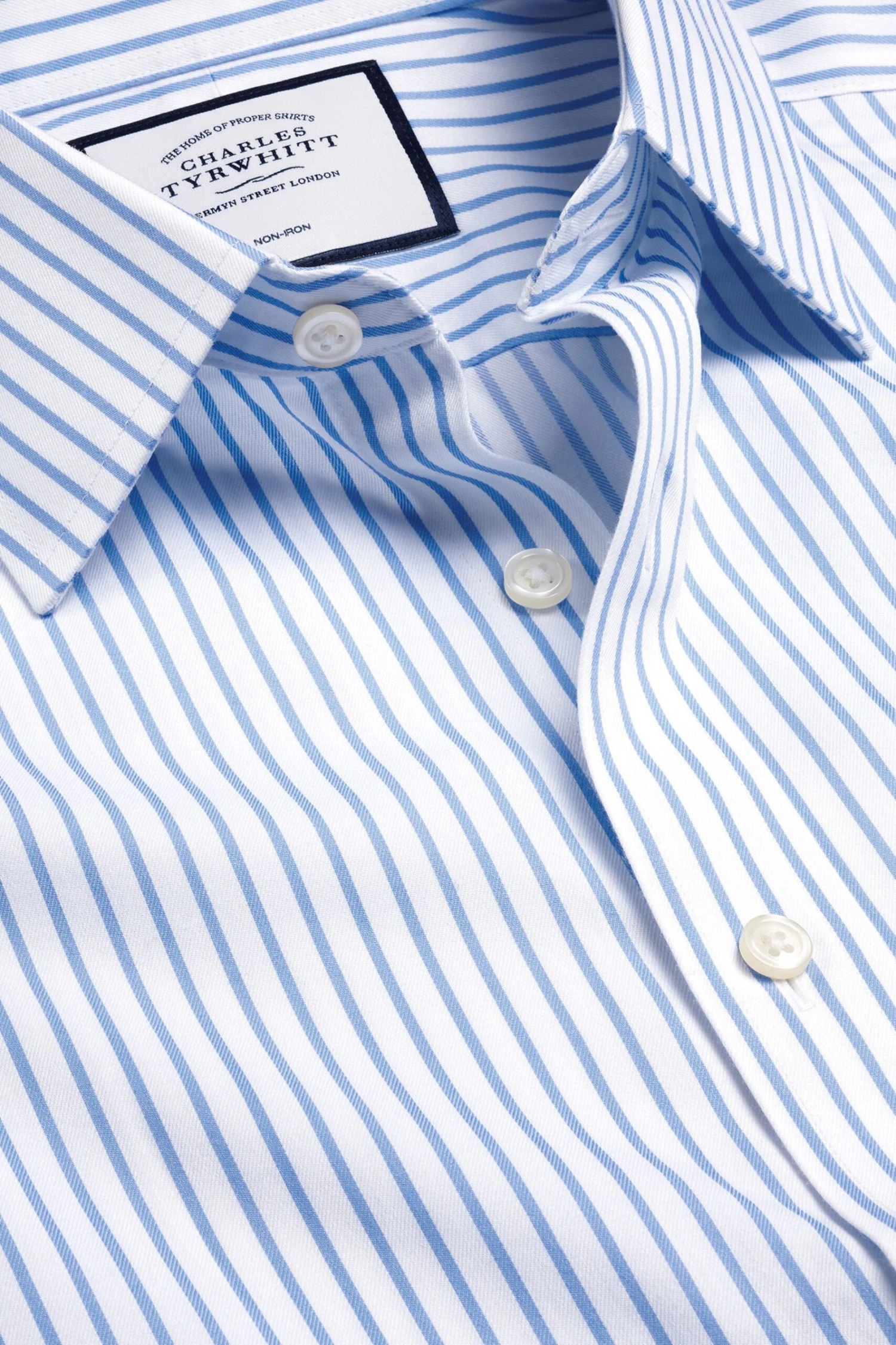 Charles Tyrwhitt Non Iron Twill Stripe Slim Fit Shirt 7 Charles Tyrwhitt Non Iron Twill Stripe Slim Fit Shirt - Image 5