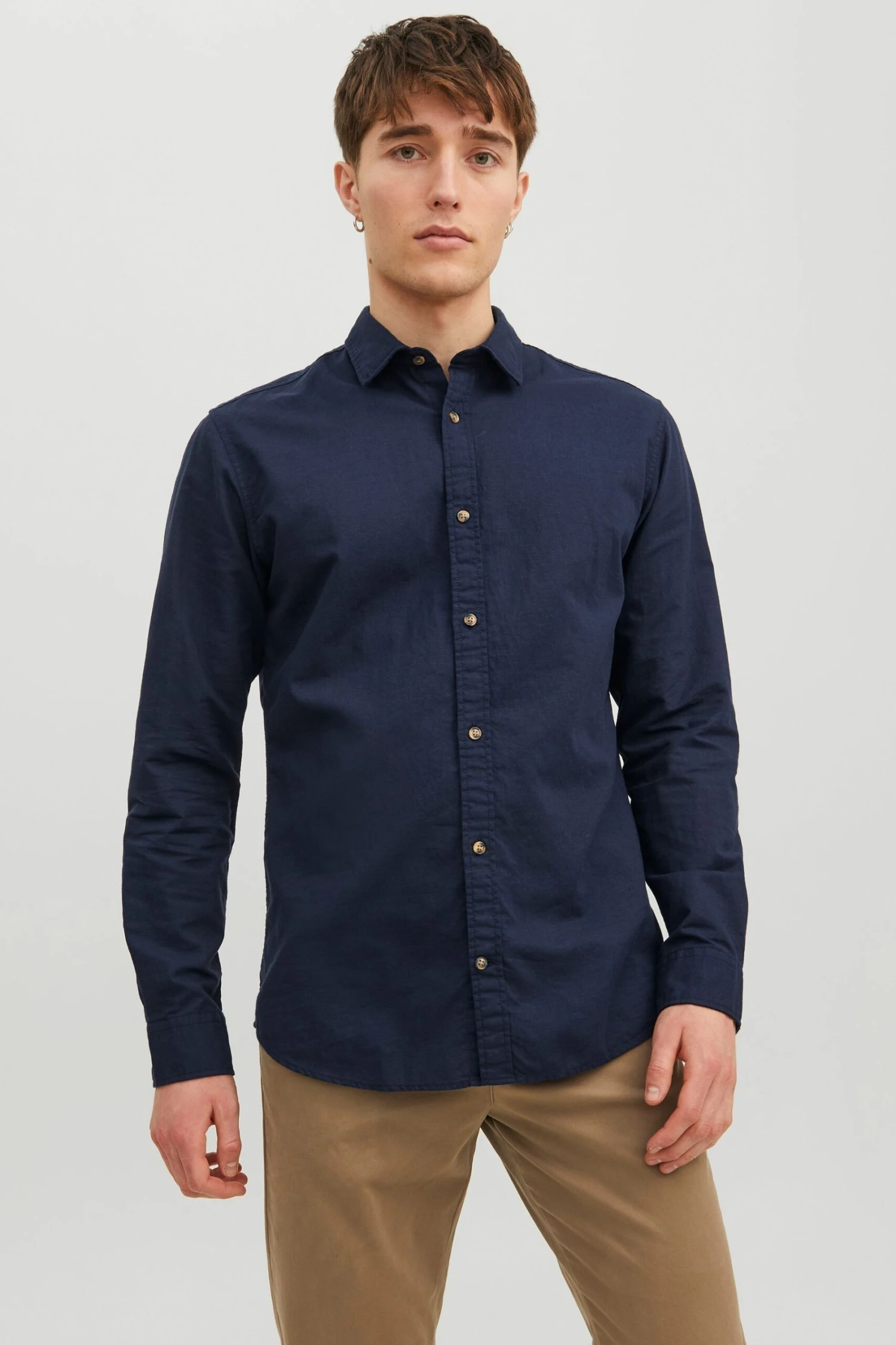 JACK & JONES Long Sleeve Shirt Contains Linen 3 JACK & JONES Long Sleeve Shirt Contains Linen