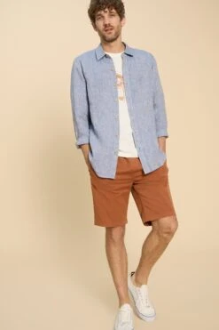 White Stuff Blue Pembroke Linen Shirt -Cheap Drape Nova Store M88143s3