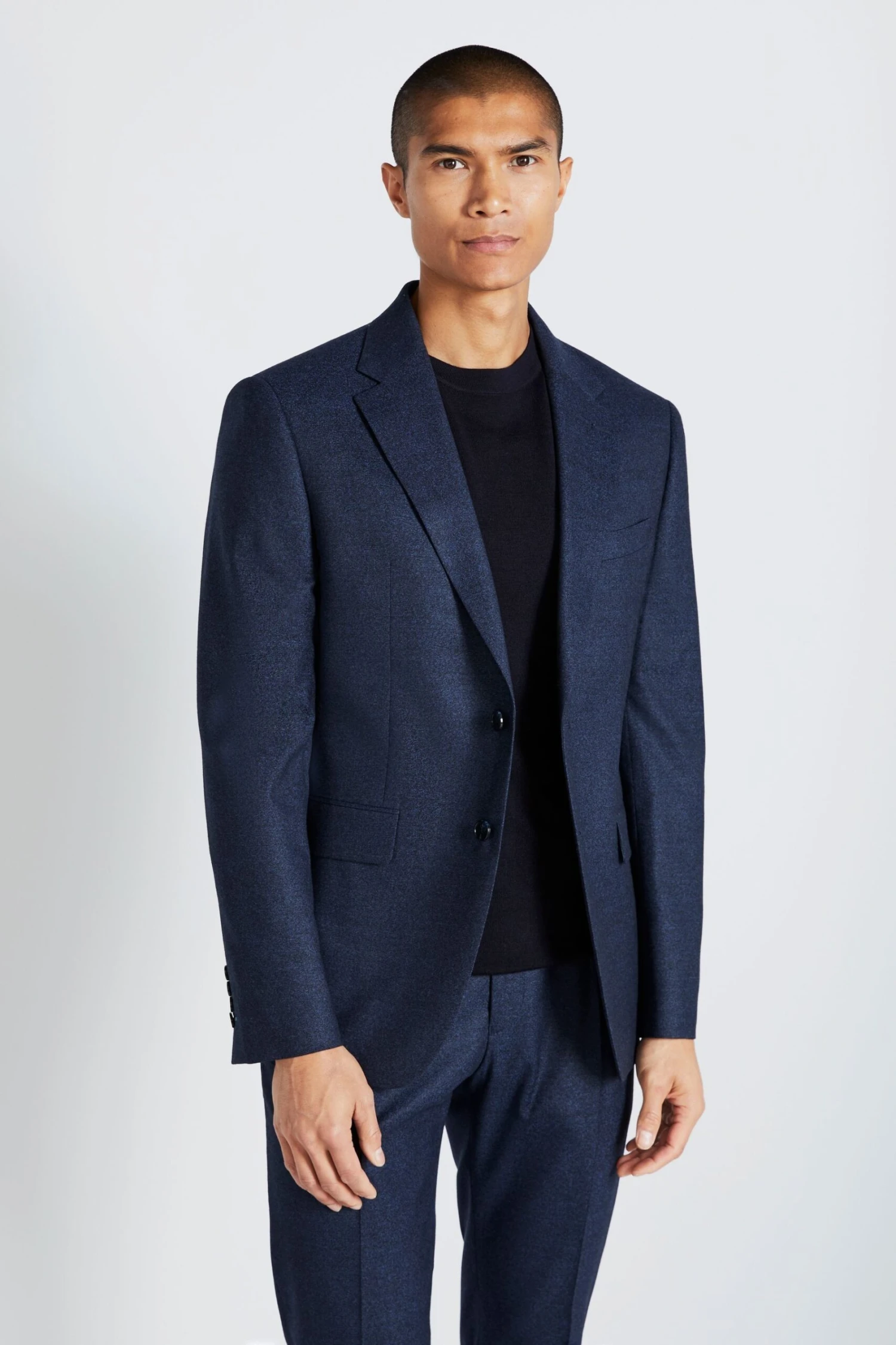 MOSS Royal Blue Slim Fit Flannel Suit: Jacket 4 MOSS Royal Blue Slim Fit Flannel Suit: Jacket - Image 2