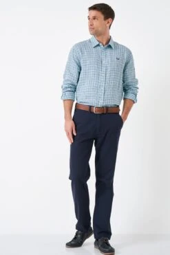 Crew Clothing CompanyMint Green Check Print Linen Classic Shirt -Cheap Drape Nova Store N41914s4