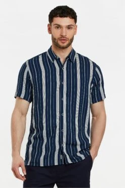 Threadbare Vertical Striped Short Sleeve Shirt