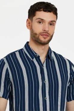 Threadbare Vertical Striped Short Sleeve Shirt -Cheap Drape Nova Store Q14837s4