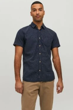 JACK & JONES Textured Short Sleeve Shirt 9 JACK & JONES Textured Short Sleeve Shirt -Cheap Drape Nova Store Q38468s3