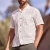 Next Seersucker Stripe Short Sleeve Shirt -Cheap Drape Nova Store T3B141s