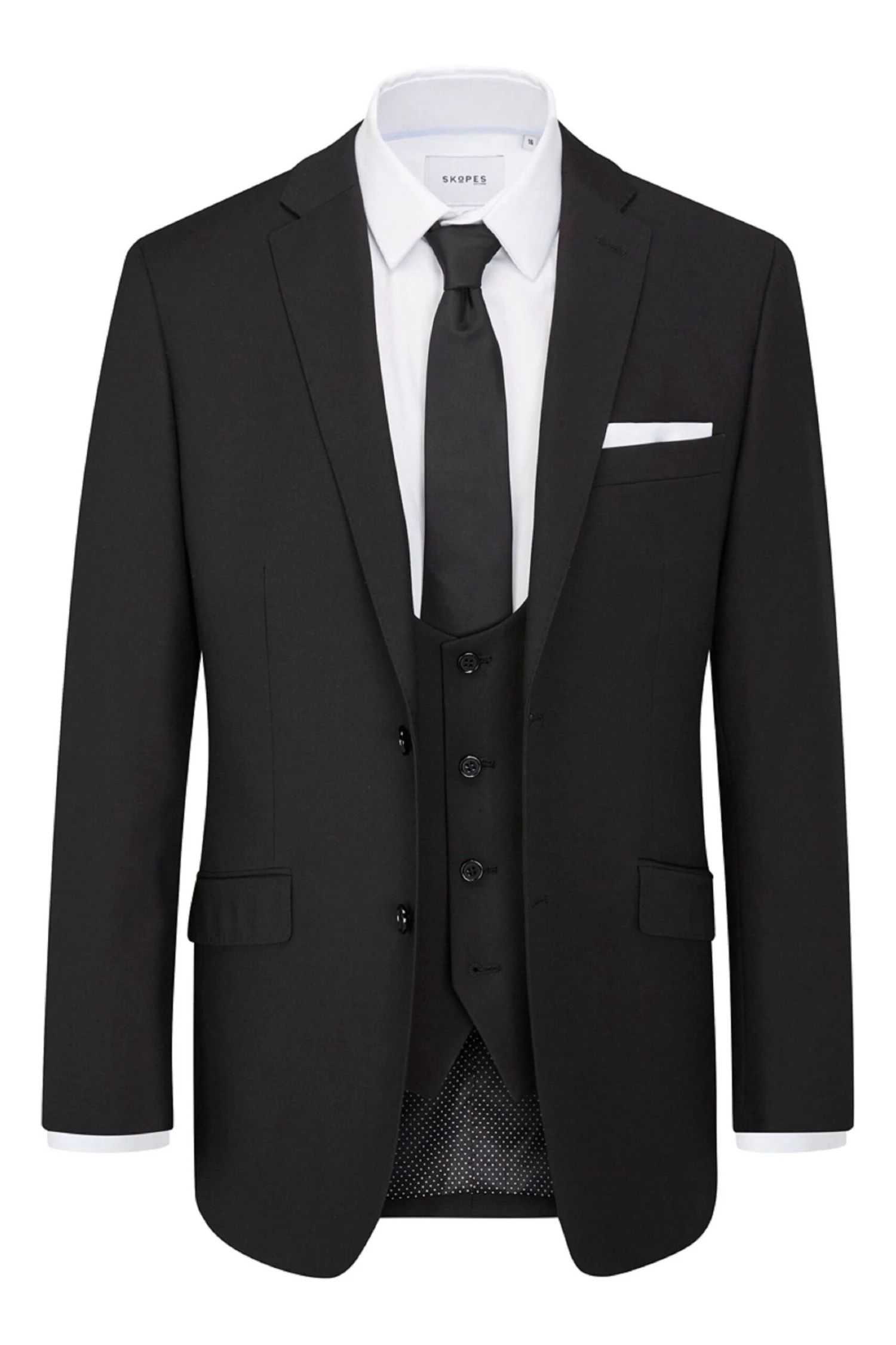 Skopes Milan Black Slim Fit Suit: Jacket 6 Skopes Milan Black Slim Fit Suit: Jacket - Image 4
