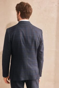 Next Navy Trimmed Check Suit: Jacket -Cheap Drape Nova Store T53 471s4