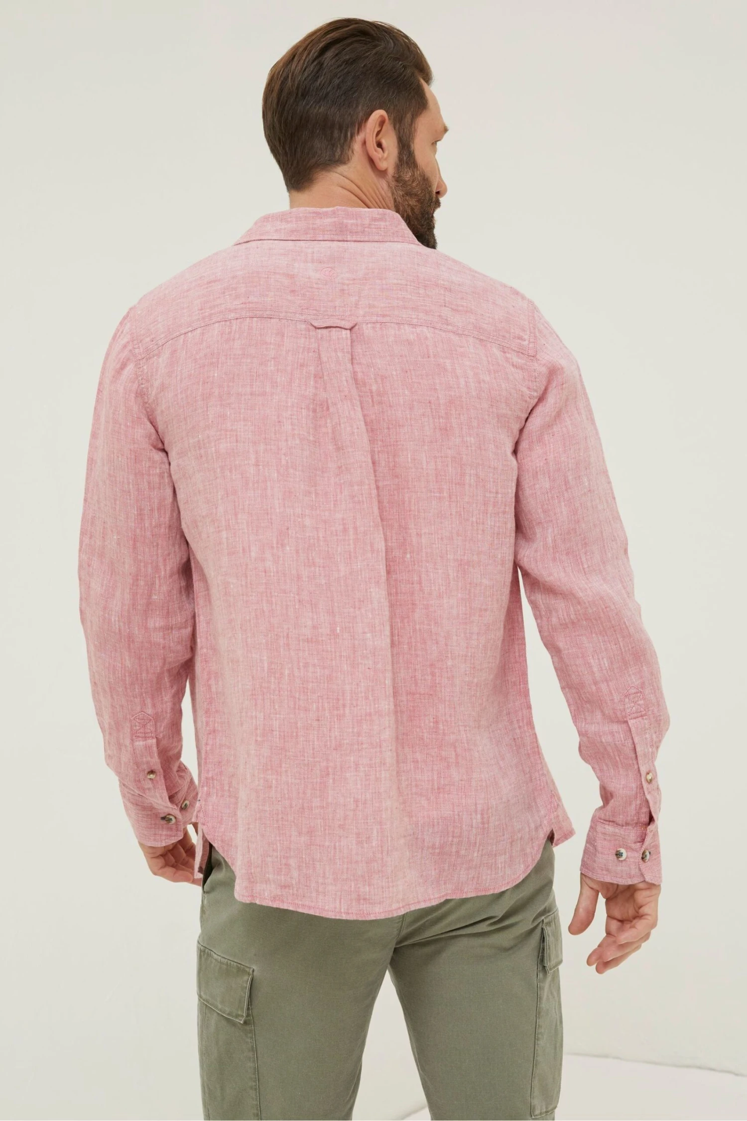 FatFace Pink Plain Linen Shirt 4 FatFace Pink Plain Linen Shirt - Image 2