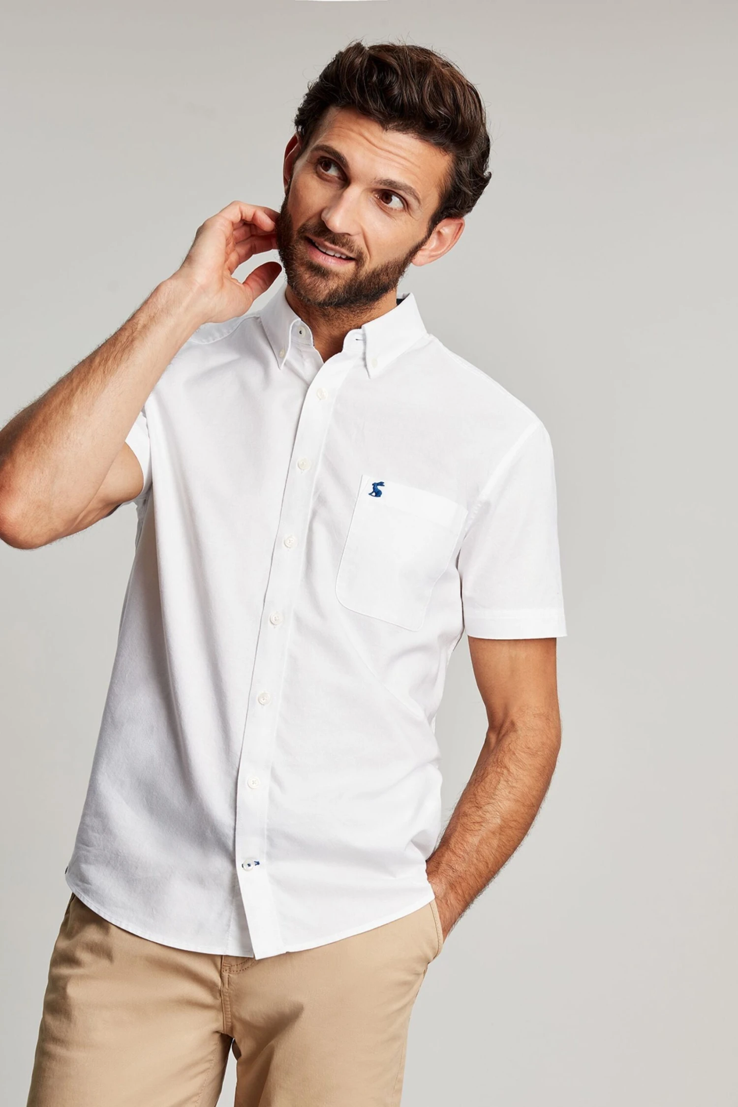 Joules Cream Short Sleeve Classic Oxford Shirt 3 Joules Cream Short Sleeve Classic Oxford Shirt