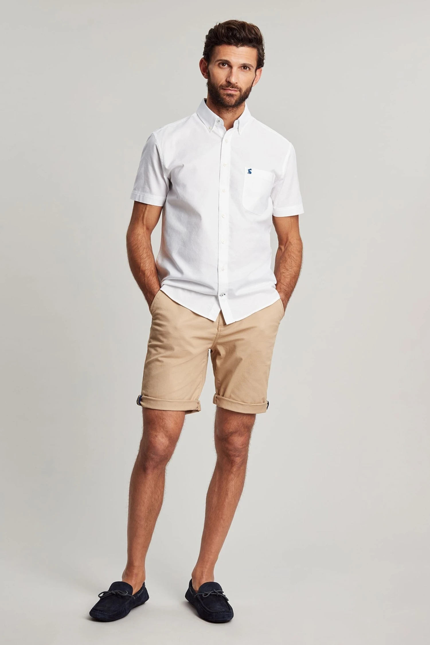 Joules Cream Short Sleeve Classic Oxford Shirt 5 Joules Cream Short Sleeve Classic Oxford Shirt - Image 3