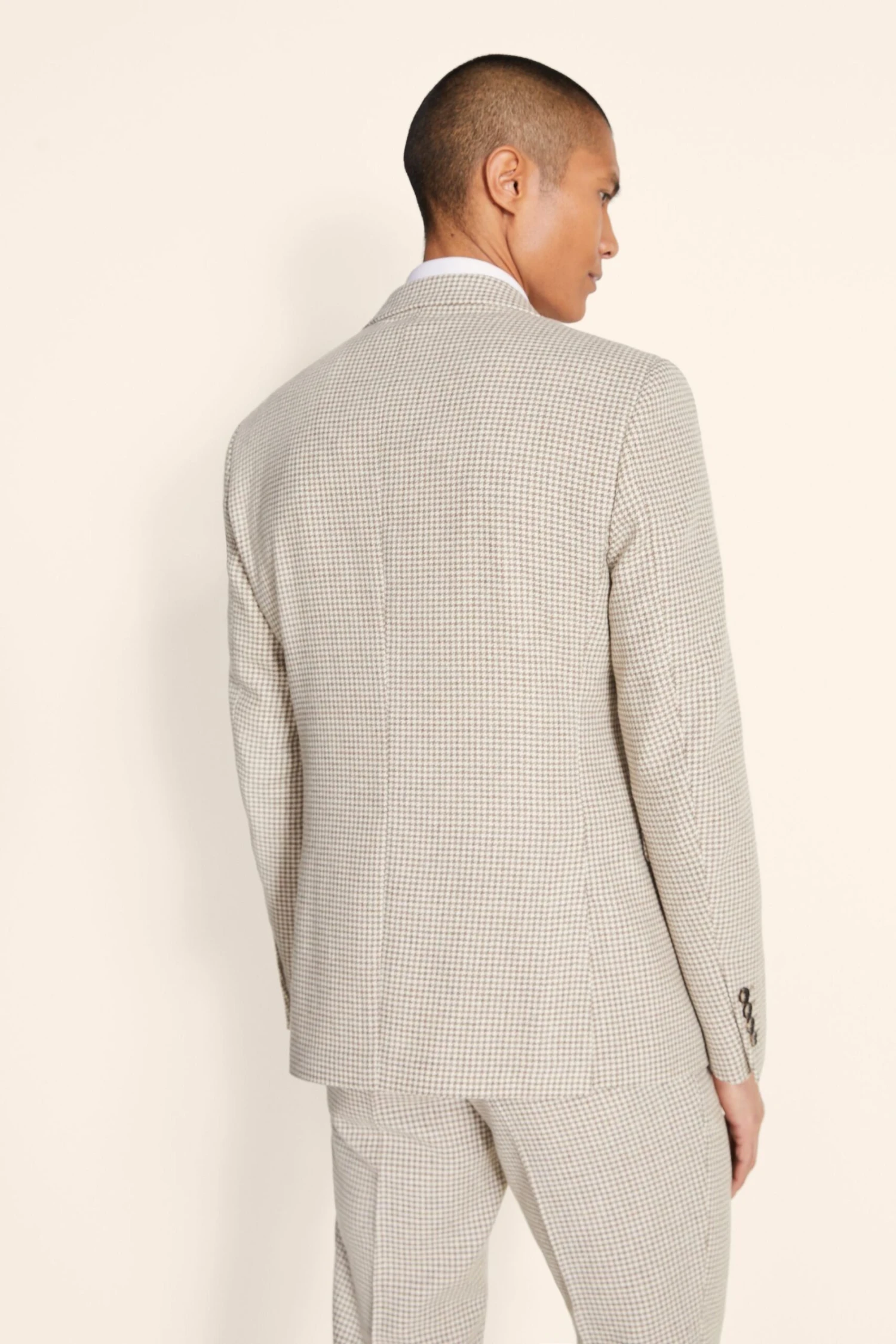 MOSS Mens Brown Slim Fit Houndstooth Suit: Jacket 4 MOSS Mens Brown Slim Fit Houndstooth Suit: Jacket - Image 2