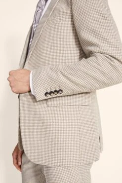 MOSS Mens Brown Slim Fit Houndstooth Suit: Jacket 13 MOSS Mens Brown Slim Fit Houndstooth Suit: Jacket -Cheap Drape Nova Store T64 138s5