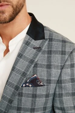 Next Light Grey Check Suit: Jacket -Cheap Drape Nova Store T79 073s4