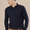 Oliver Sweeney Navy Blue Sulby Merino Wool Polo Shirt -Cheap Drape Nova Store T92711s