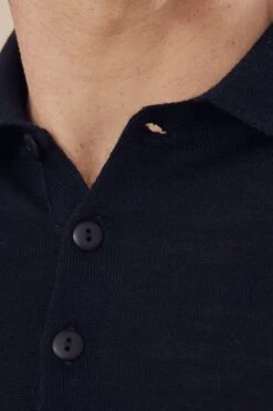 Oliver Sweeney Navy Blue Sulby Merino Wool Polo Shirt -Cheap Drape Nova Store T92711s5