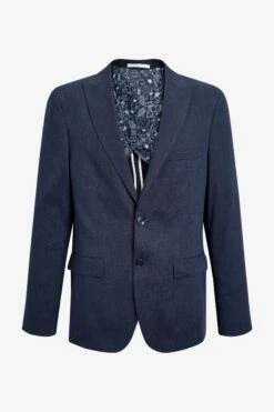 MOSS Blue Slim Fit Linen Suit: Jacket 11 MOSS Blue Slim Fit Linen Suit: Jacket -Cheap Drape Nova Store U31 944s5